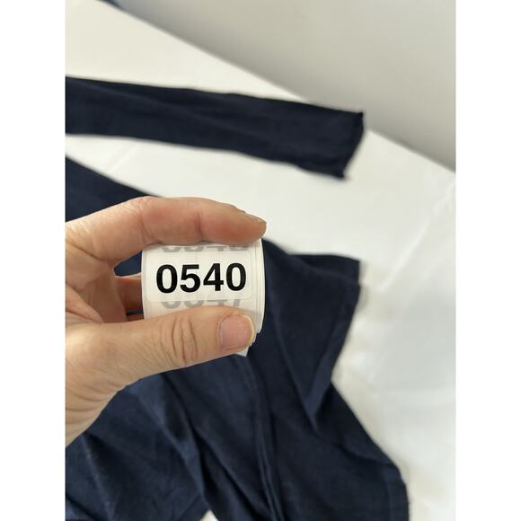 VINCE Drape Front Waterfall Navy Blue Open Wool Cardigan Sweater Medium $275 - Picture 9 of 9